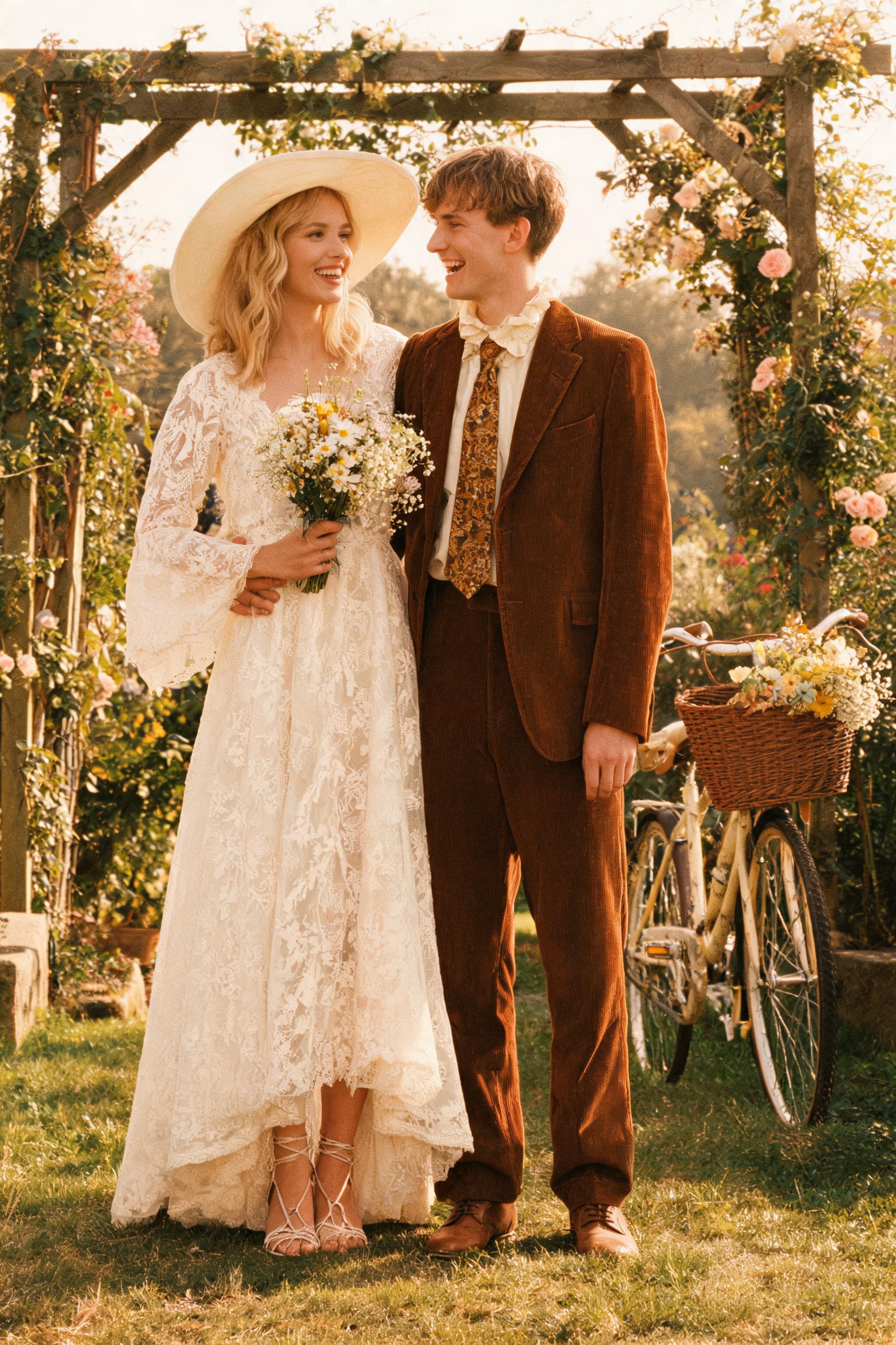 AI vintage wedding photos style preview