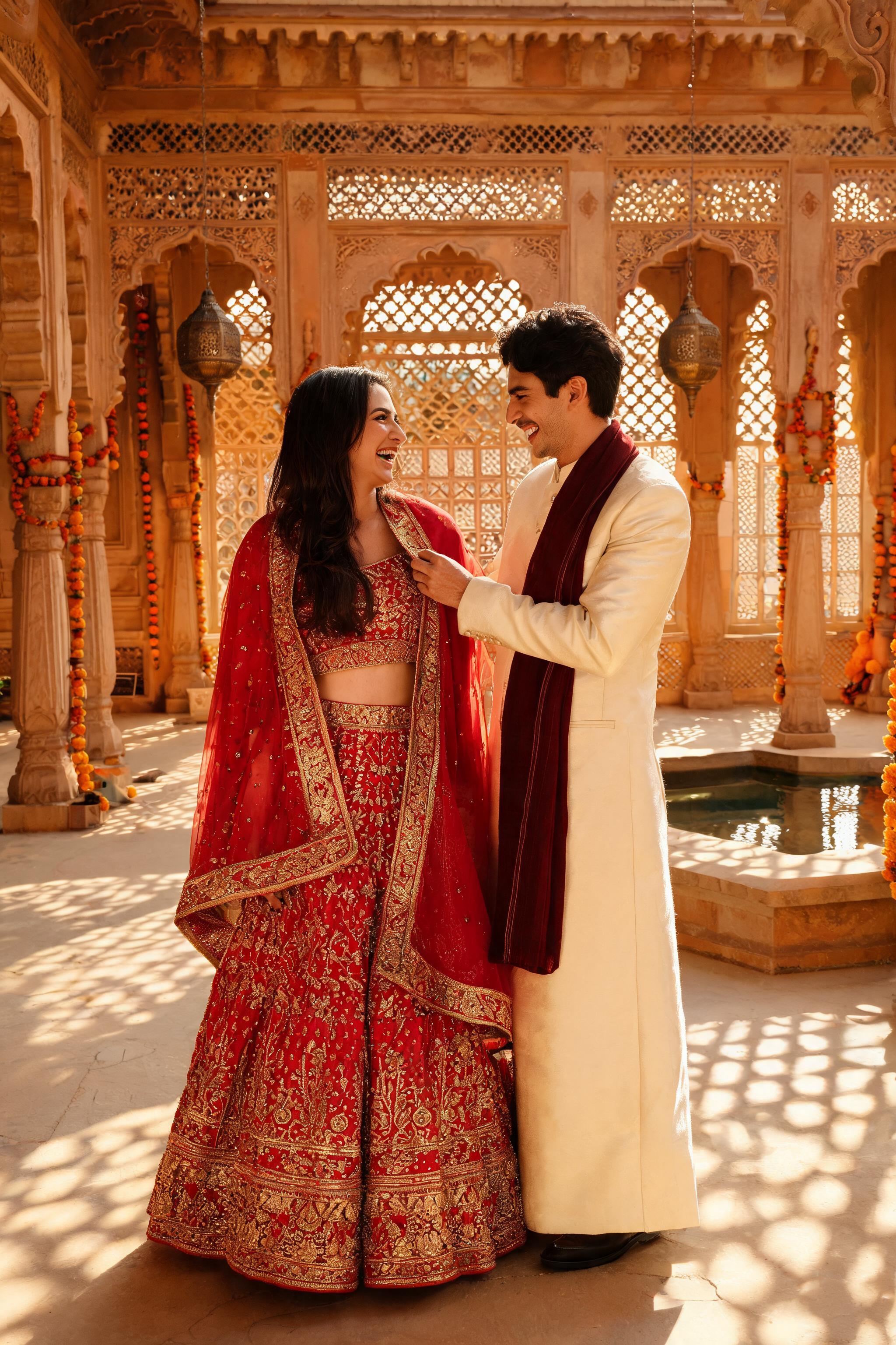 AI cinematic indian pre wedding photos