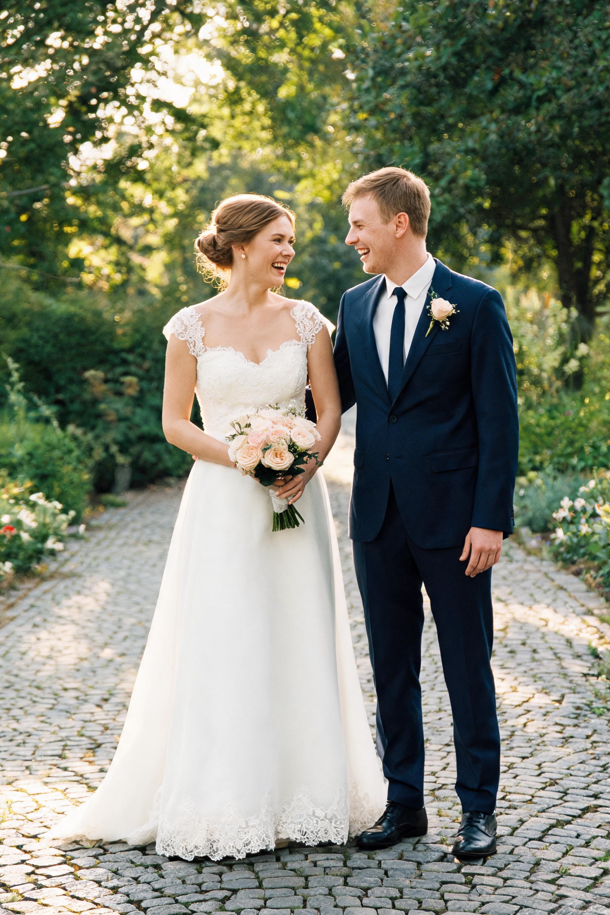 AI medium format film wedding photos